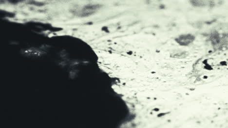 old footage of weird science experiment - macro liquids