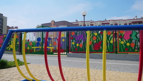 colorful playground fence