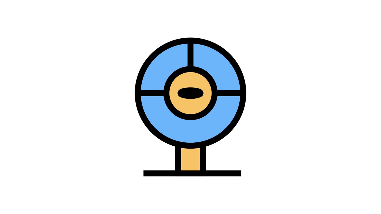 Animated Webcam Icon with Opening and Closing Lens