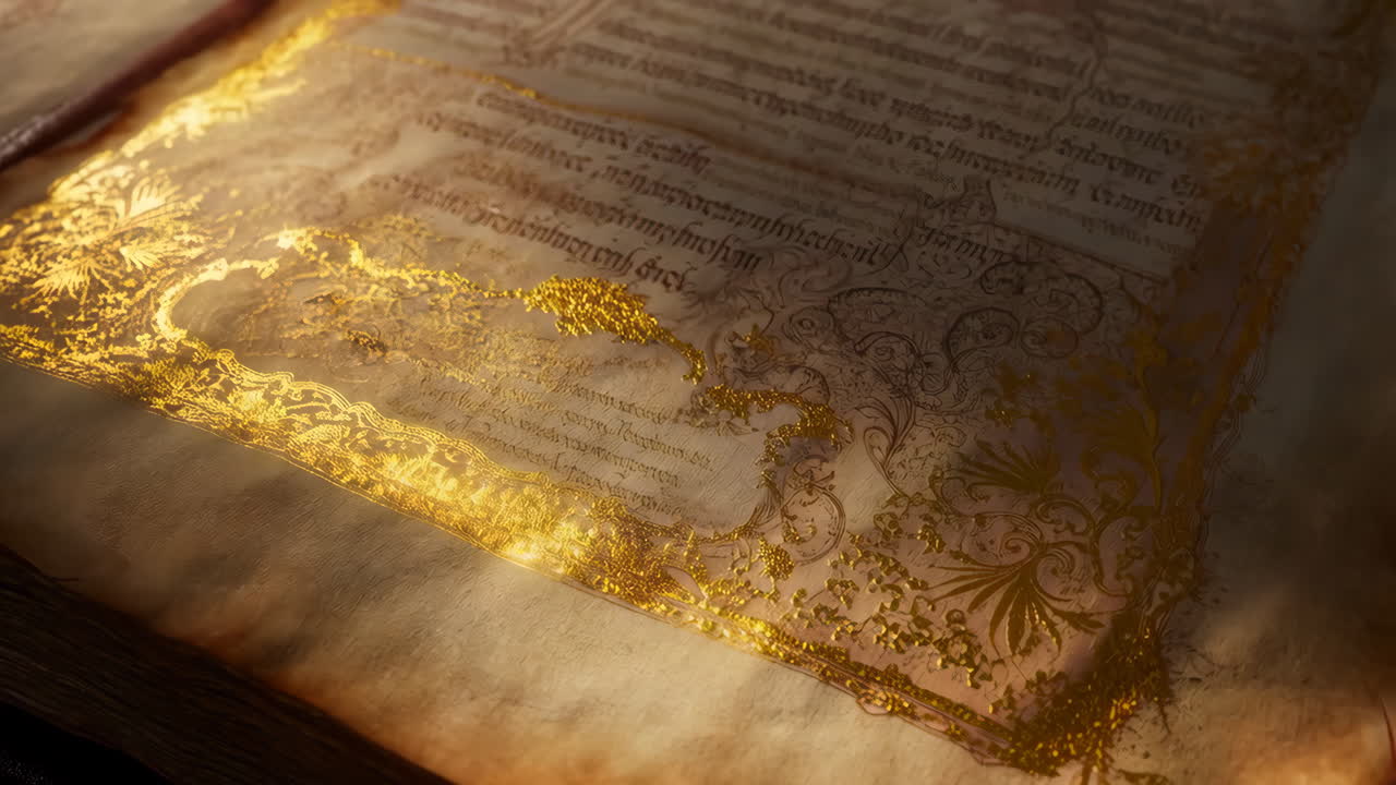 Ancient Golden Illuminated Manuscript