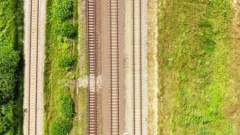 railway cargo train wagon rides on railroad