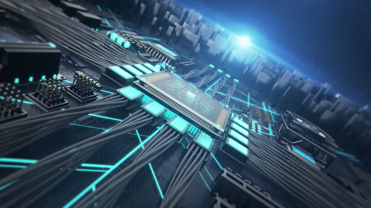 Futuristic Digital Circuit Board