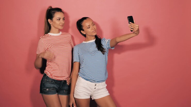 Two young women taking a selfie