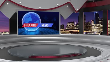 3d virtual news studio background loop