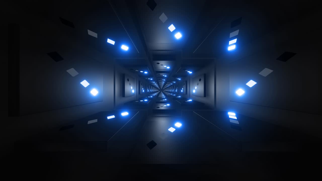 Futuristic Neon Tunnel 3D Rendering