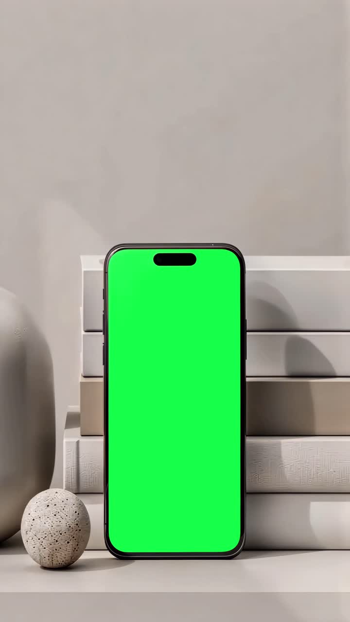 Mockup live di schermo smartphone, animazione vetrina prodotto, video 4K trasparente, green screen