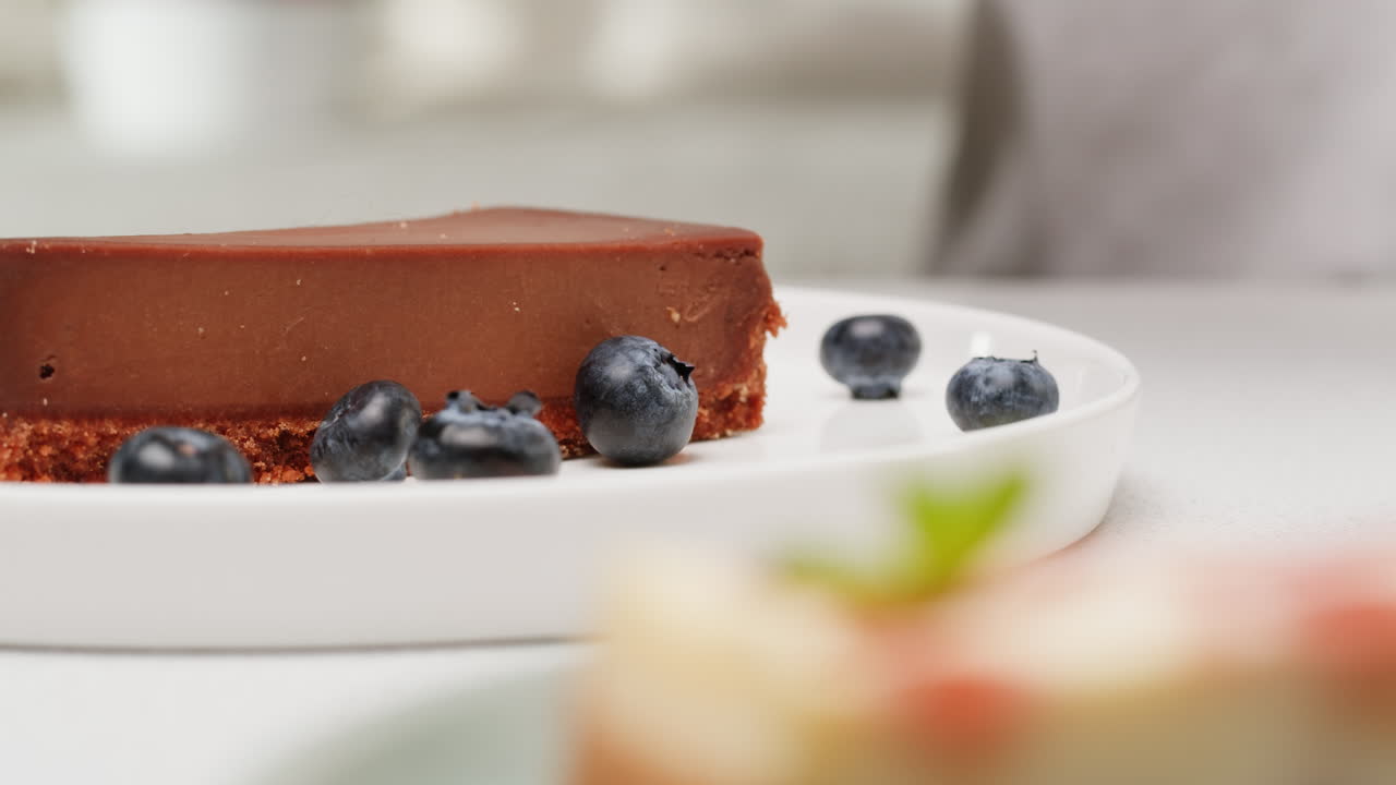Chocolate Cheesecake with Blueberries