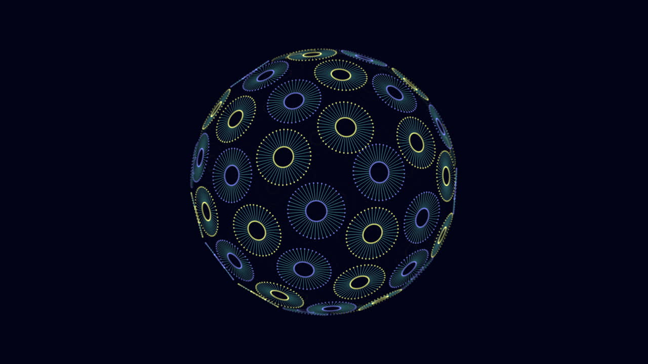 espiral vibrante esfera de colores grandes con círculos con patrones