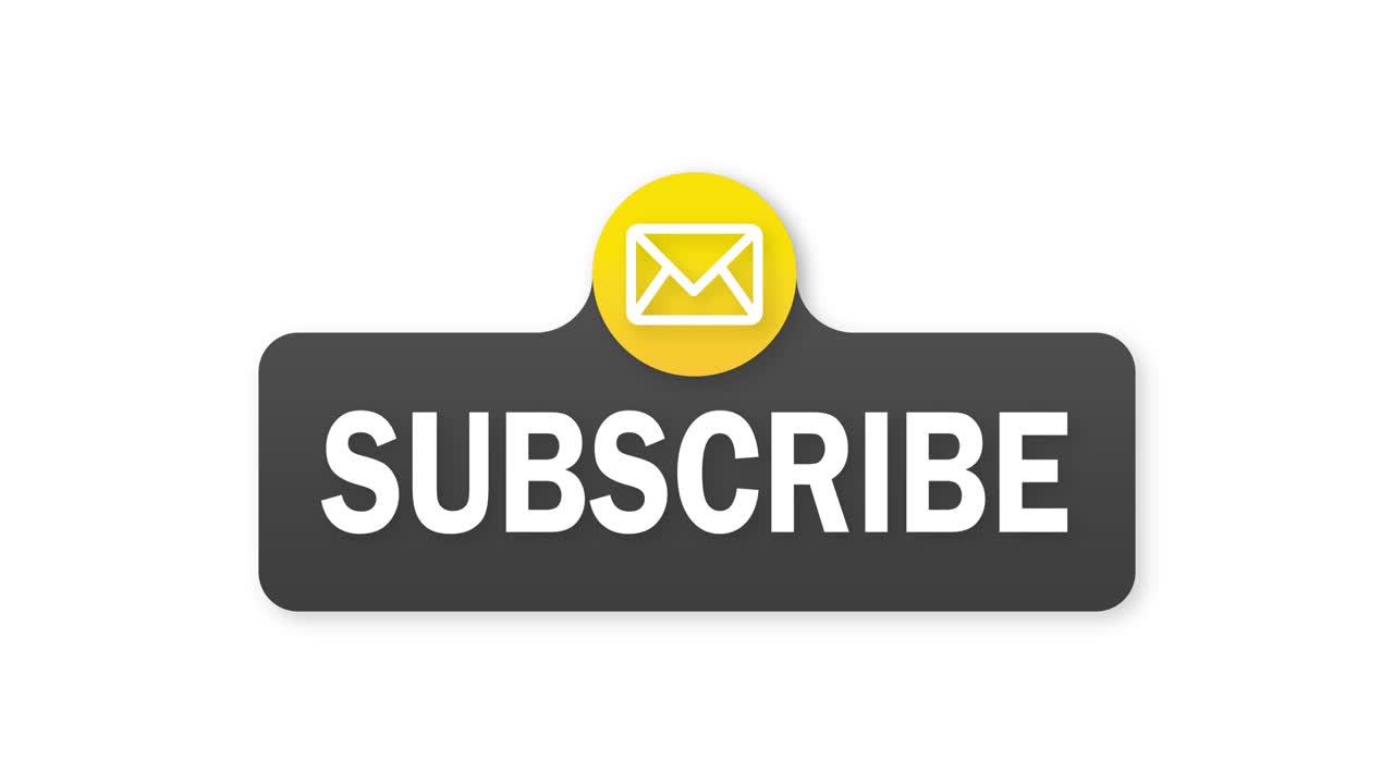 Text Box and Subscribe Button Template with the notification bell icon. Motion graphics.