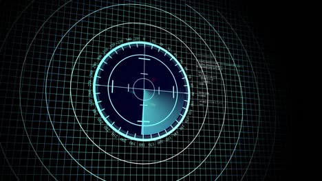 concepto de pantalla de radar. escáner de radar búsqueda de aviones y barcos enemigos. vista en 3d de escaneo de radar con resolución de 4k.