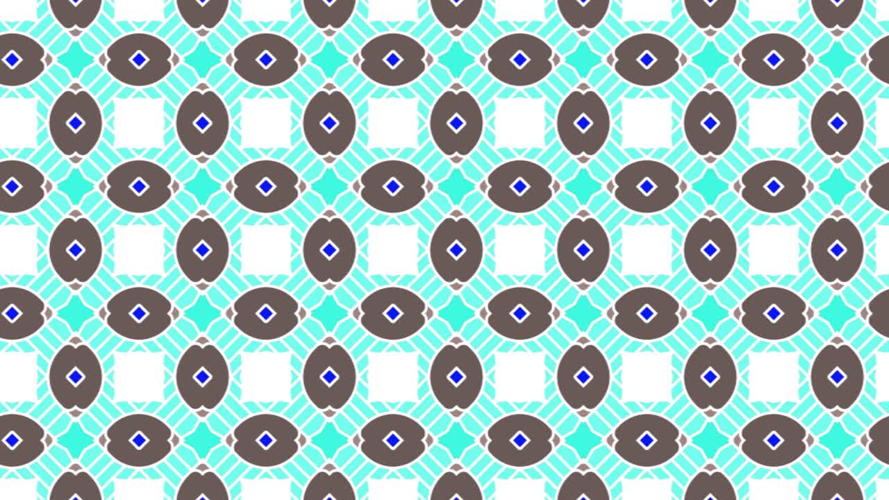 Abstract, background animation, scrolling right, brown ovals and white turquoise background