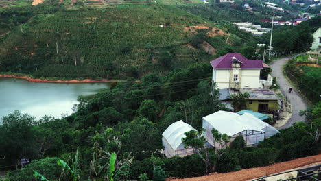 tilt down shot of countryside scene near da lat, lam dong province, vietnam