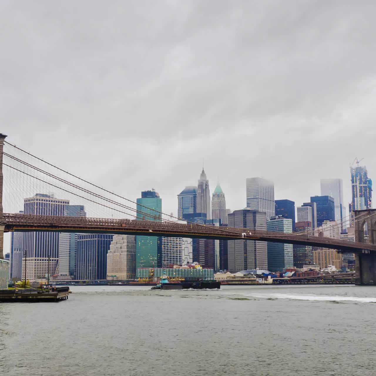 Manhattan Piovosa E Il Ponte Di Brooklyn 1