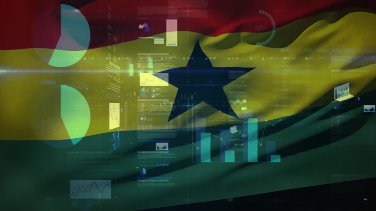 가나의 발 위에서 금융 데이터 처리의 애니메이션