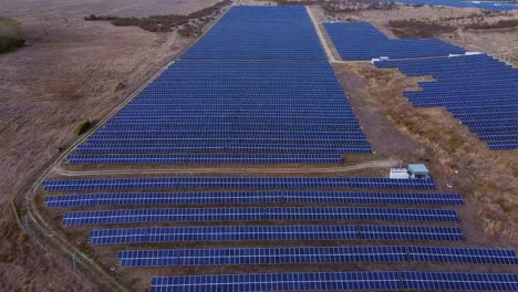 renewable energy farm powered by an impressive array of solar panels in rural greece