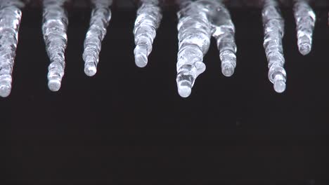 Close-up-of-melting-icicles