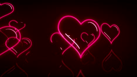 heart neon lights love 3d fly animation