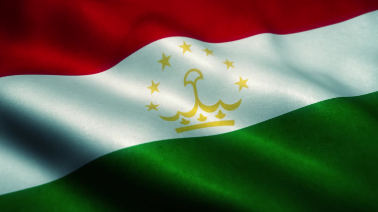 la bandera de tayikistán ondeando en el viento. la bandera nacional de tajikistán. el signo de tajikistan animación de bucle sin costuras. 4k