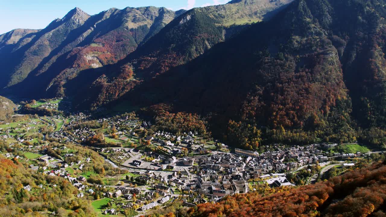 Winter valley in Cauterets with ski resorts offers adventure and peace