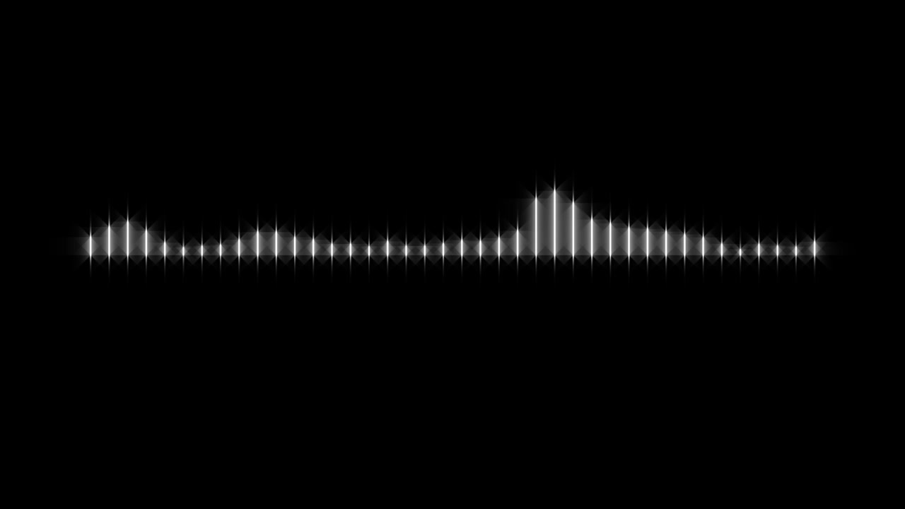 Animated White Audio Waveform Visualizer on Black Background