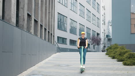 woman riding an electric scooter