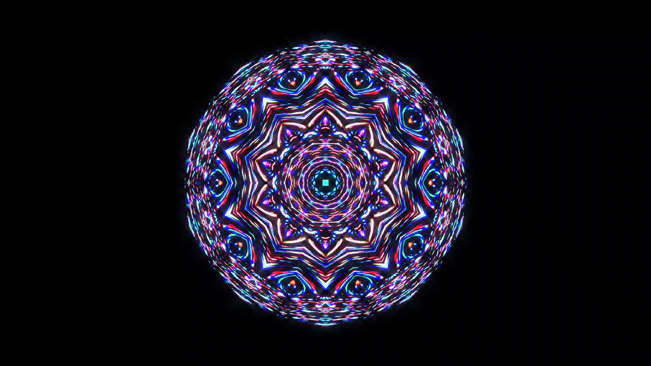 hermoso caleidoscopio abstracto que brilla, una luz radiante que regula los movimientos sutiles