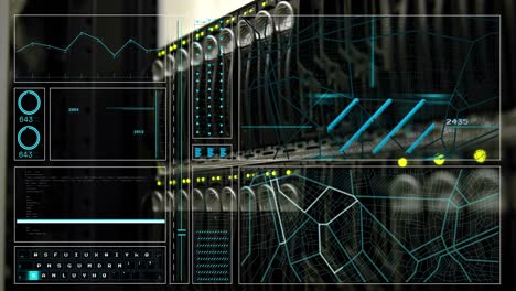 Animation-Der-Datenverarbeitung-über-Serverraum