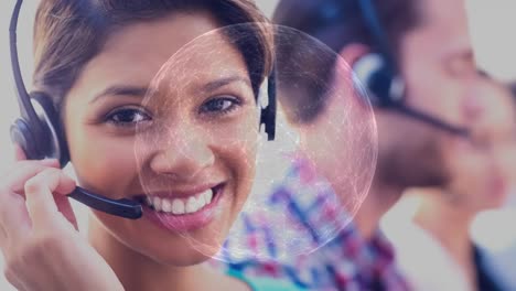 Woman-working-in-Callcenter