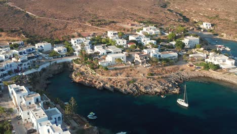 scenically view of port in avlemonas kythira island, greece