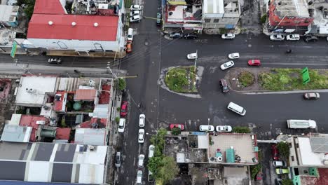 aerial view of a city intersection in mexico