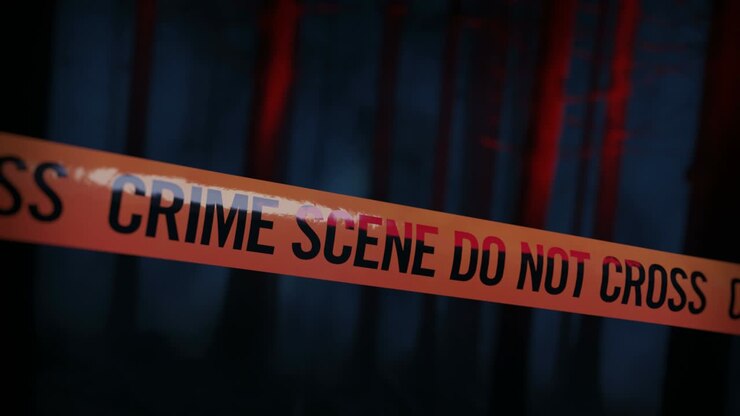 Nastro della polizia sulla scena del crimine in loop 02
