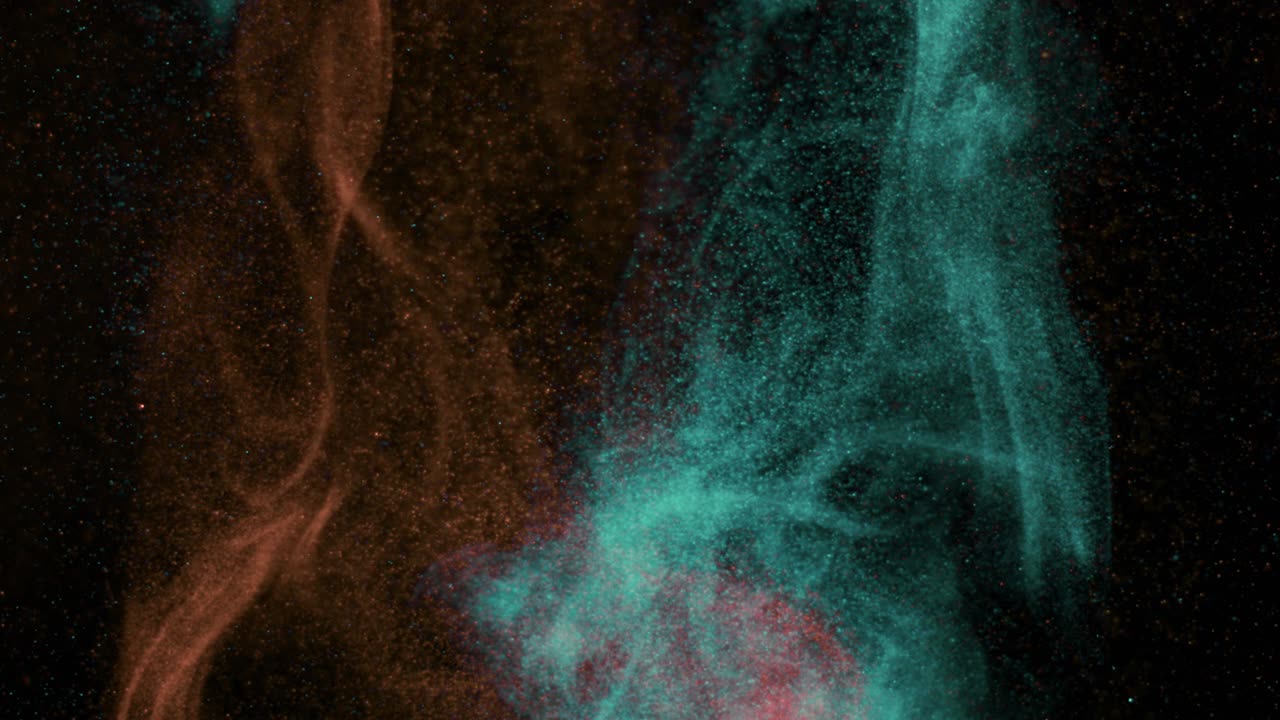 brillo colorido y partículas de polvo de humo