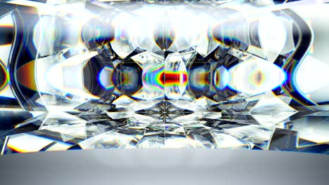 kaleidoscope rotate of gemstone diamond or shiny glass texture