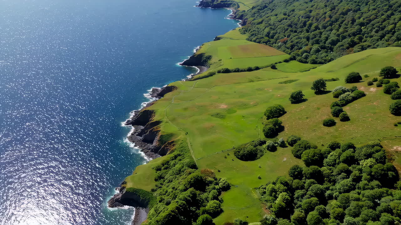 해안 풍경의 공중 사진