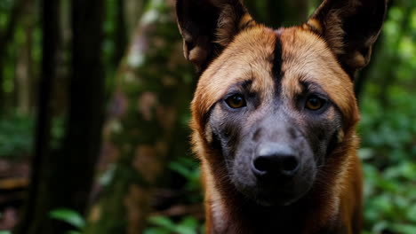 african wild dog in a forest