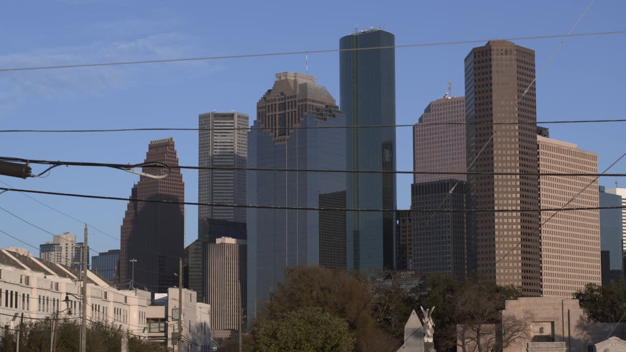 antena 4k del horizonte del centro de houston