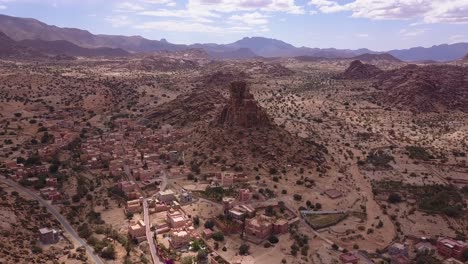 aerial: dry landscape in sahara desert