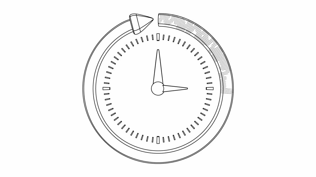 arrow and clock as a symbol of time and progress