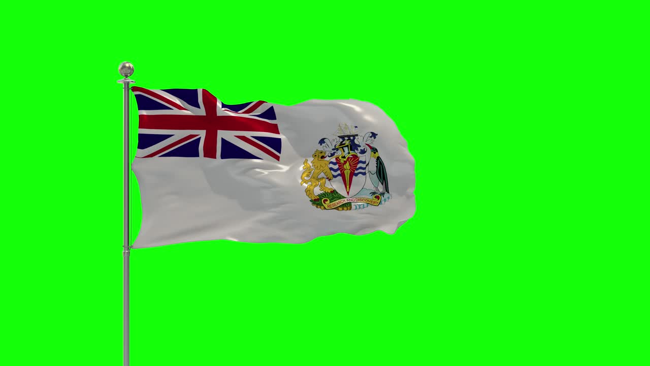 영국 남극 영토의 3d 일러스트레이션은 기둥에 는 발입니다.