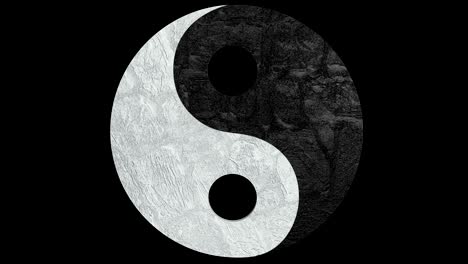 3d animation of the emerging balance (yin yang) symbol with alpha channel