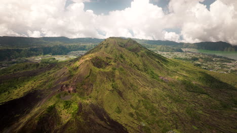 history of eruptions, shaping the landscape, powerful volcano, aerial