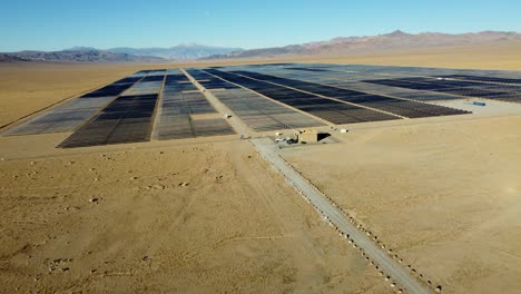 us, nv, luning, hwy 316, 2025-01-17 - drone view of a solar power field in an empty desert