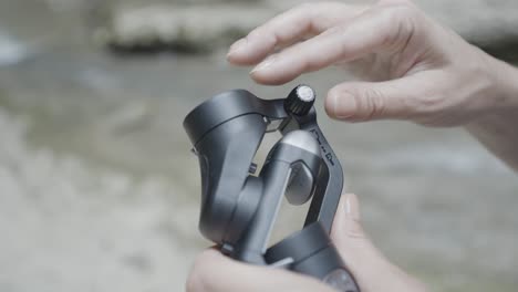 adjusting a handheld camera gimbal