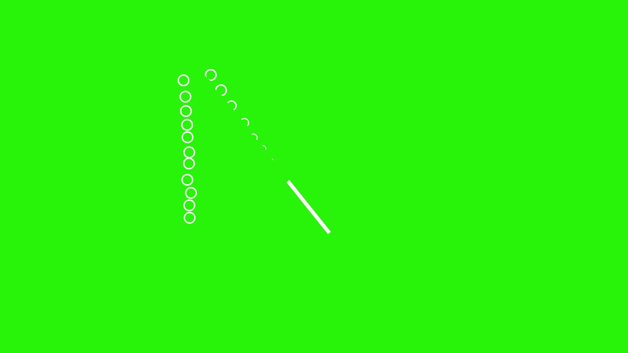 녹색 화면에 짧은 선과 모양 애니메이션 효과 요소 크로마 키