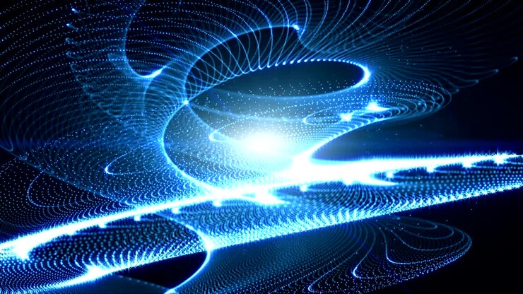 4k Blue Colorful Particle seamless background