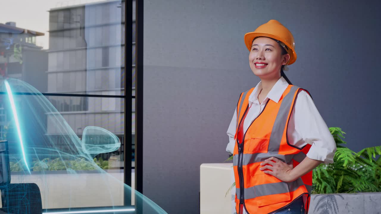 현대 사무실에서 가상 디자인에 대해 논의하는 여성 엔지니어