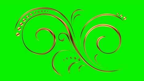 animated romantic picturesque copper element at green screen with matte 01