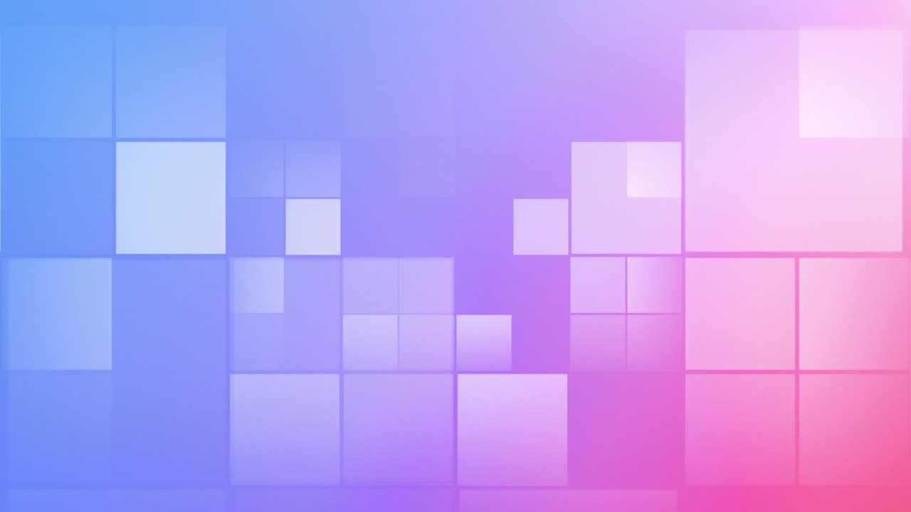 animación de texto brillante sobre cuadrados sobre fondo púrpura.