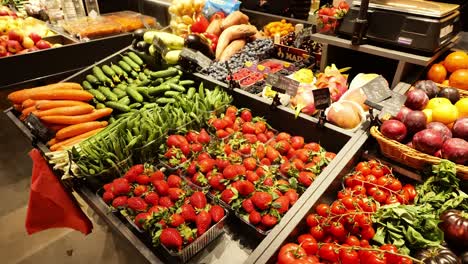 vibrant fruits and vegetables at local summer market in latvia under warm light