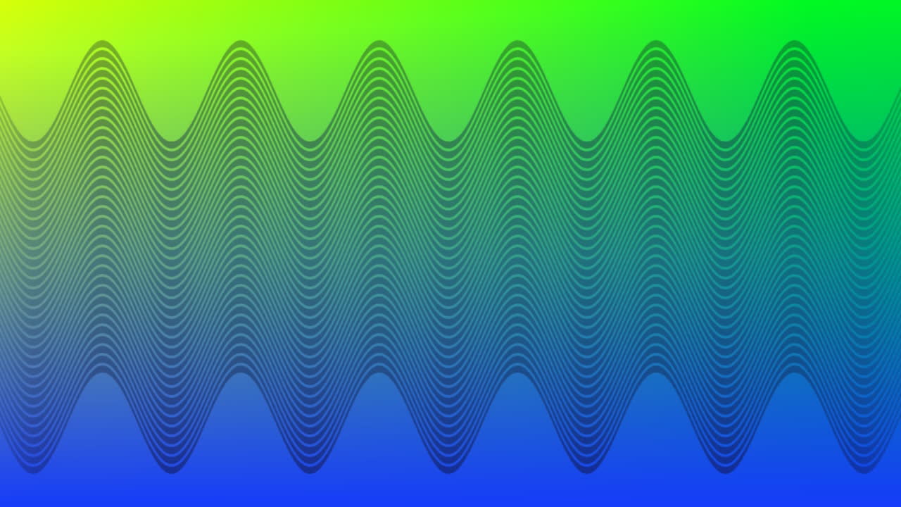 파란색과 초록색 배경 위에 움직이는  ⁇ 은 검은색 운동 평행 파동선의 애니메이션